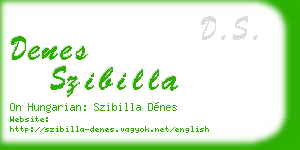 denes szibilla business card
