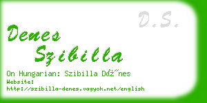 denes szibilla business card